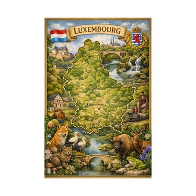 Luxembourg Map Poster | Travel Souvenir Map