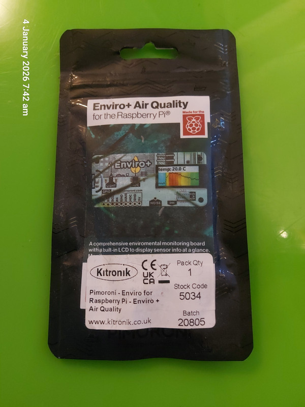 PIMORONI ENVIRO+ AIR QUALITY RASPBERRY Pi PIM458 SENSOR BOARD
