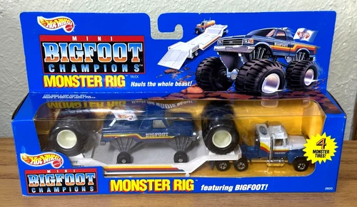 1991 HOT WHEELS BIGFOOT CHAMPIONS STEERING RIG PULLING MONSTER TRUCK VINTAGE~!