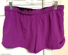 Nike Women s Dri-Fit Running Shorts Lined Medium Violet Drawstring Elastic Waist