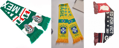 World Cup 2026 - National Team Soccer Scarf   USA, Mexico & Brazil