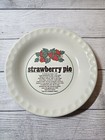 Vintage STRAWBERRY  PIE Ceramic Pie Plate with RECIPE - 10" Diameter - Pre-Owned