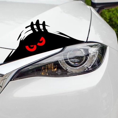1x Red Eyes Monster Peeper Scary Car Bumper Window Decals Sticker Accessories - Picture 9 of 12