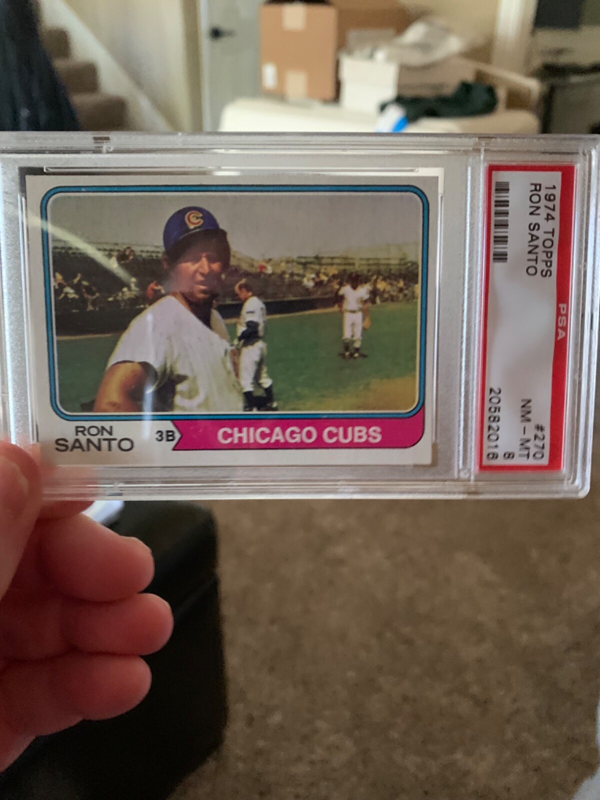 1974 TOPPS #270 RON SANTO  CHICAGO CUBS  LEGEND  PSA 8 NM-MT