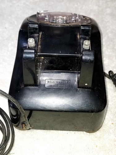 Vintage Klingelanlage Western elektrisch schwarz Dreh Tischtelefon UNGETESTET - Bild 8 von 13