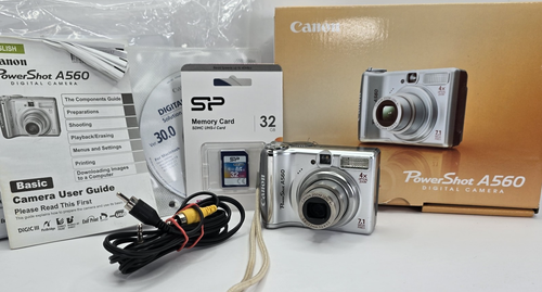 Canon PowerShot A560 Digital Camera 7.1MP Silver 4x Optical Zoom - Tested Works