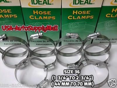 20 pcs IDEAL- Tridon Hose Clamps, Abrazaderas Size36 (44 to 70mm) Made in USA