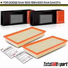 2x Engine Air Filter for Dodge Ram 1500 1994-2001 Ram Dakota Jeep Cherokee Front