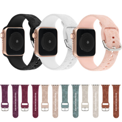 Women Silicone Sport Band Strap for Apple Watch 11 10 9 8 7 6 5 SE 42/44/45/46mm