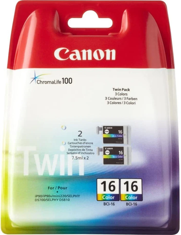 Canon BCI-16 lot de 2 cartouche d'encre authentique couleur (TVA incluse) - Photo 1/1