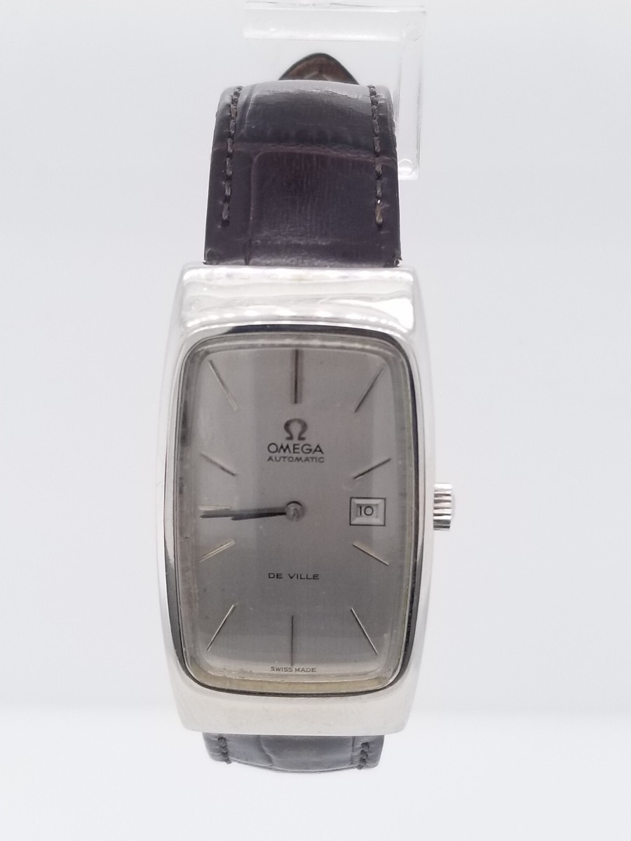 OMEGA DeVille Men's used watch Auto date Rectangle silver dial