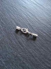 Silver Plated Crimp End Sets for 2mm to 2.5mm Cord with 12mm Lobster Clasps UK