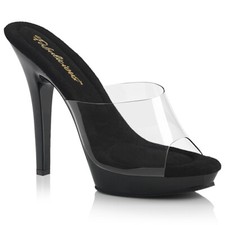 Women 5" Heel Platform Slide Sandal, Pleaser,  LIP-101
