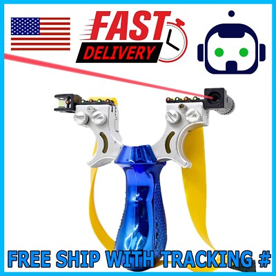 Hunting Professional Catapult Laser Slingshot With Rubber Aim Point Targets US