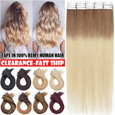 Ombre 60PCS THICK Tape In Russian Remy Human Hair Extensions Full Head Skin Weft