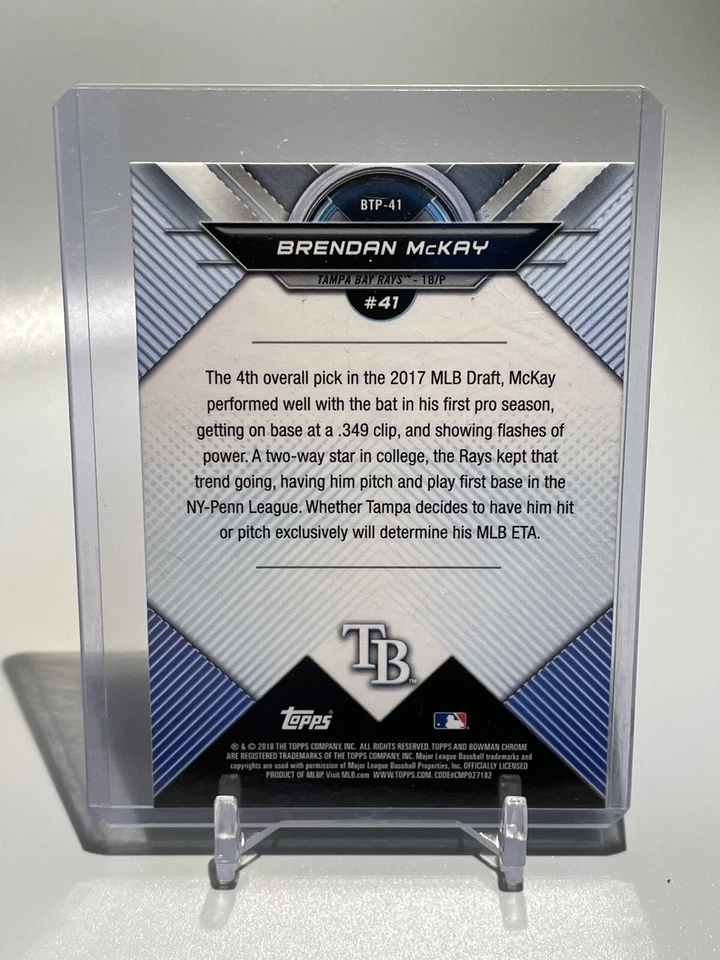 Brendan McKay 2018 Bowman Chrome Scouts Top 100 Card #BTP-41 - Image 2 of 2