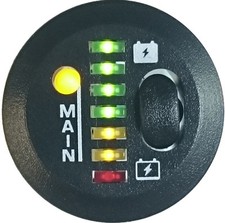 Caravan camper Dual 12V Battery Voltage Level Meter Indicator small 19mm 4WD
