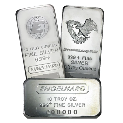 Engelhard 10 oz .999 Fine Silver Bar - Secondary Market - our choice design