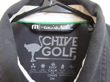 Travis Mathew Chive Golf Black Short-Sleeve Polo Shirt Large