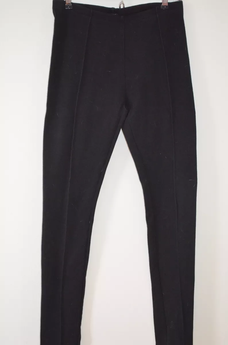 HUE Black 95% Cotton/5% Spandex Seamed Full Length Leggings Size M