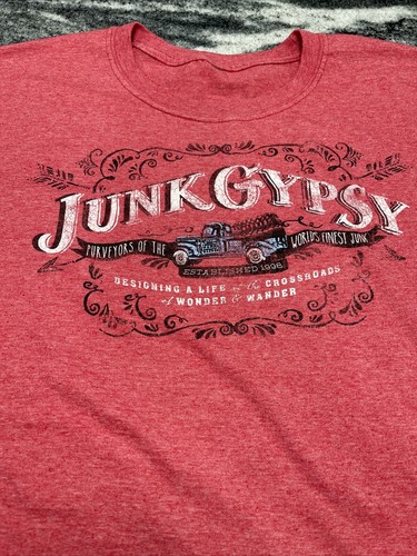 Junk Gypsy Red And Blue T Shirts. L/XL. EUC. SOLD AS A PAIR. - Picture 10 of 14