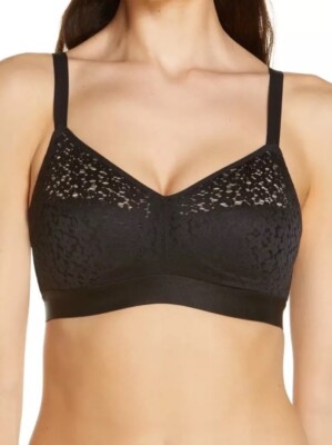 CHANTELLE 13F8 NORAH SUPPORTIVE WIRELESS BRA BLACK NEW SIZE 34D