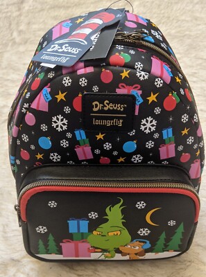 Loungefly How The Grinch Stole Christmas Chibi Duo Mini Backpack New Loungefly How The Grinch Stole Christmas! Chibi Duo Mini  main image 2