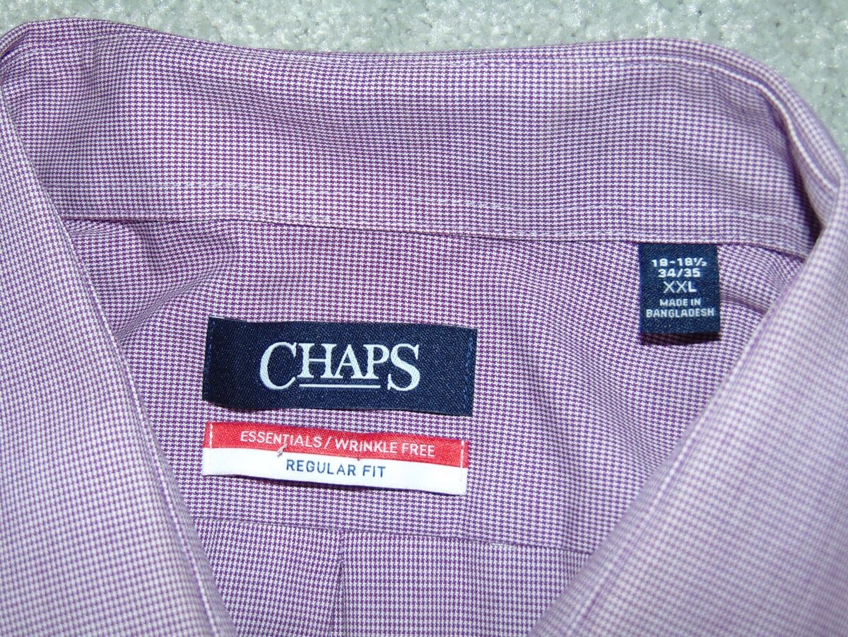 Chaps Dress Shirt Long Sleeve Mens 18-18 1/2 34/35 XXL Chaps Dress Shirt Long Sleeve Mens 18-18 1/2 34/35 XXL