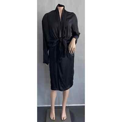 Overlover Revolve Designer Dress Women XS Black Betty Satin Draped $395 NWT  | eBay