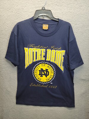 VTG Nutmeg Made USA University Notre Dame Fighting Irish EST 1842 Deadstock SZ L