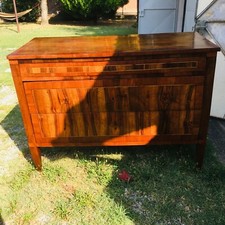 Comò antico Luigi XVI fine 700, impiallacciato e filettato, recente restauro 