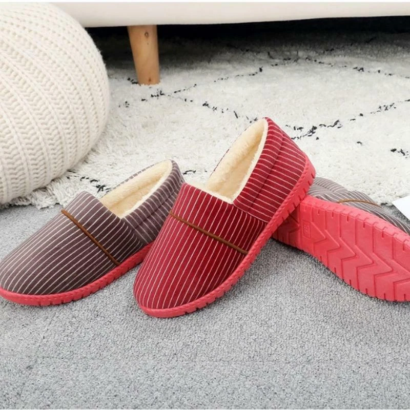 Зимние женские домашние хлопковые тапочки мягкие комнатные туфли плюшевая теплая резиновая подошва - Изображение 2 из 4