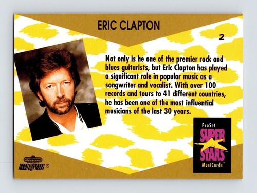 1991 Eric Clapton LGD 2 Pro Set SuperStars MusiCards Rock Express TCG CCG - Picture 2 of 2