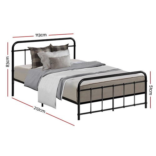 King Single Bed Frame Metal Bed Frame Enhanced Metal Tube Slat Country-Style - Picture 7 of 7