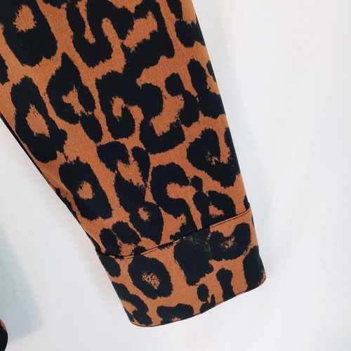 Camicia tunica Grace & pizzo donna XL leopardata manica lunga bottoni nero ruggine - Foto 4 di 12