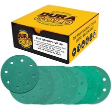 5" Green Sanding Discs, 9-Hole, 50 Disc Variety Pack - Hook & Loop Sandpaper