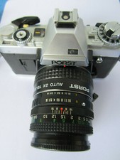 Analoge Fotoausrüstung von Porst mit Tasche