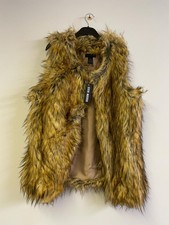 Steve Madden Womens Faux Fur Gilets Waistcoat Size M/l