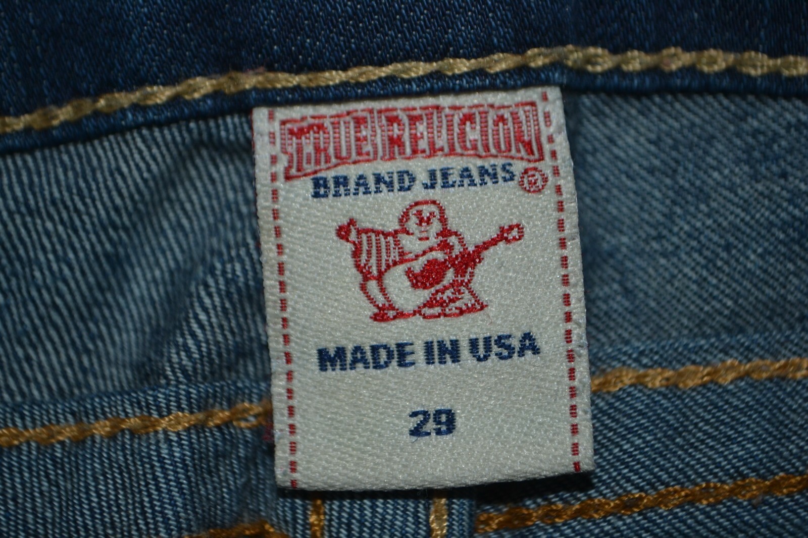 True Religion Women's Wendy Straight Pocket Flaps Dark Blue Jeans Sz 29x34 thumbnail 9
