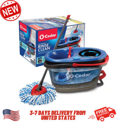 O-Cedar EasyWring RinseClean Spin Mop with 2-Tank Bucket System