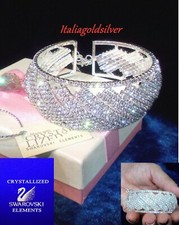 Bracciale Donna TENNIS SWAROVSKI ORIGINALI Argento Cristalli Brillanti Gioielli.