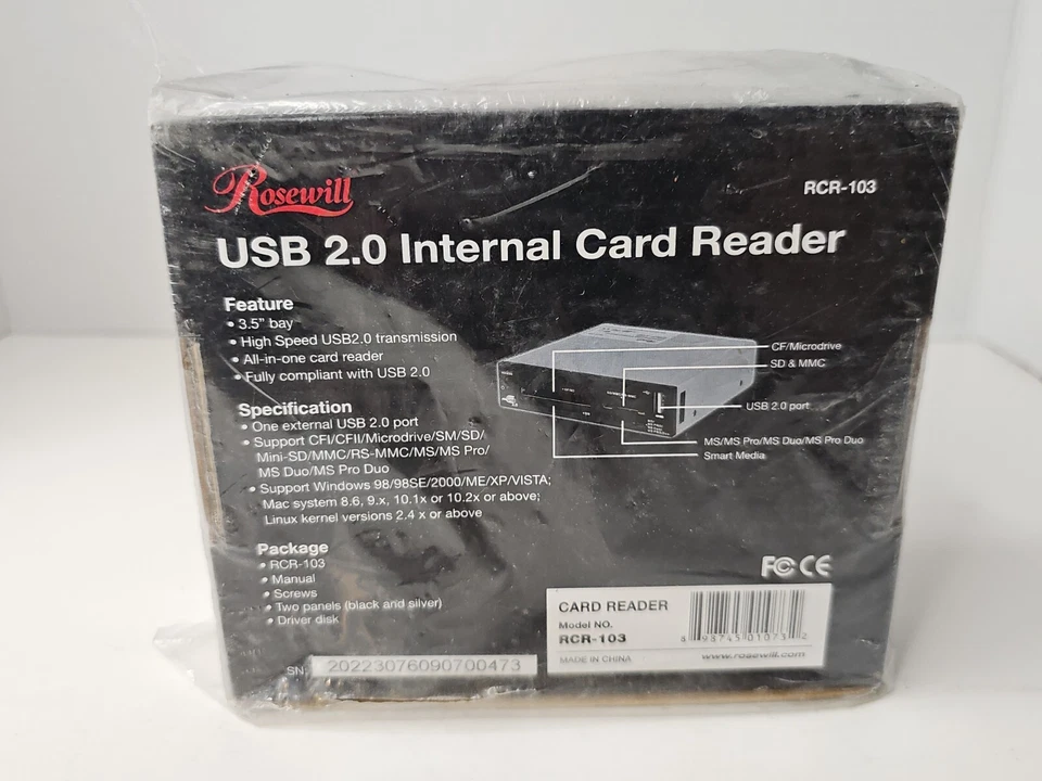Rosewill RCR-103 USB 2.0 Internal Card Reader Compatible With SDHC New Sealed - Image 4 of 4