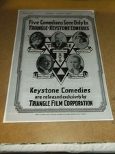 2 DIFF REPRO 1916 TRADE ADS FOR MACK SENNETT COMPANY FATTY ARBUCKLE 11.5"BY16"