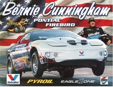 Vintage Poster Card 2003 Bernie Cunningham NHRA Pyroil Stock Eliminator Pontiac