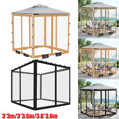 4 Seitenteile Pavillon Moskitonetz Outdoor Gartenzelt Moskitonetz 3x3m,3.6x3.6m