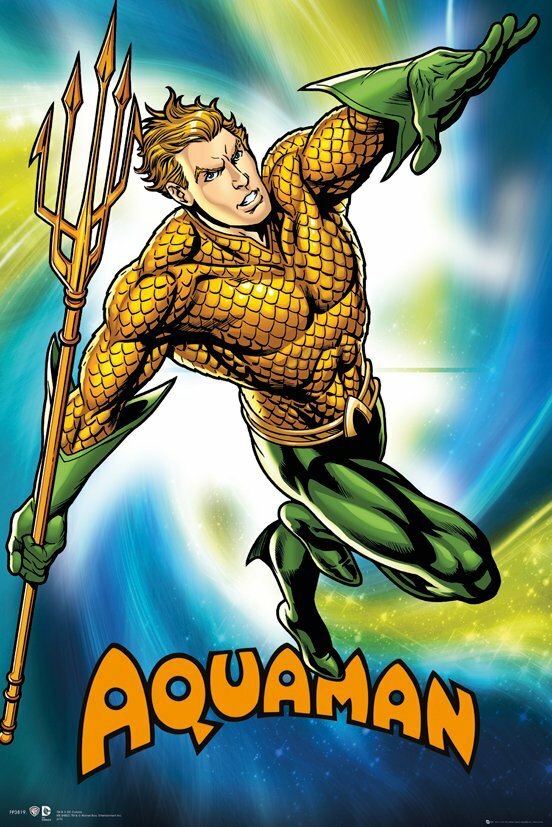 POSTER - Aquaman Trident Of Neptune DC Comics Classic 24 inch x 36