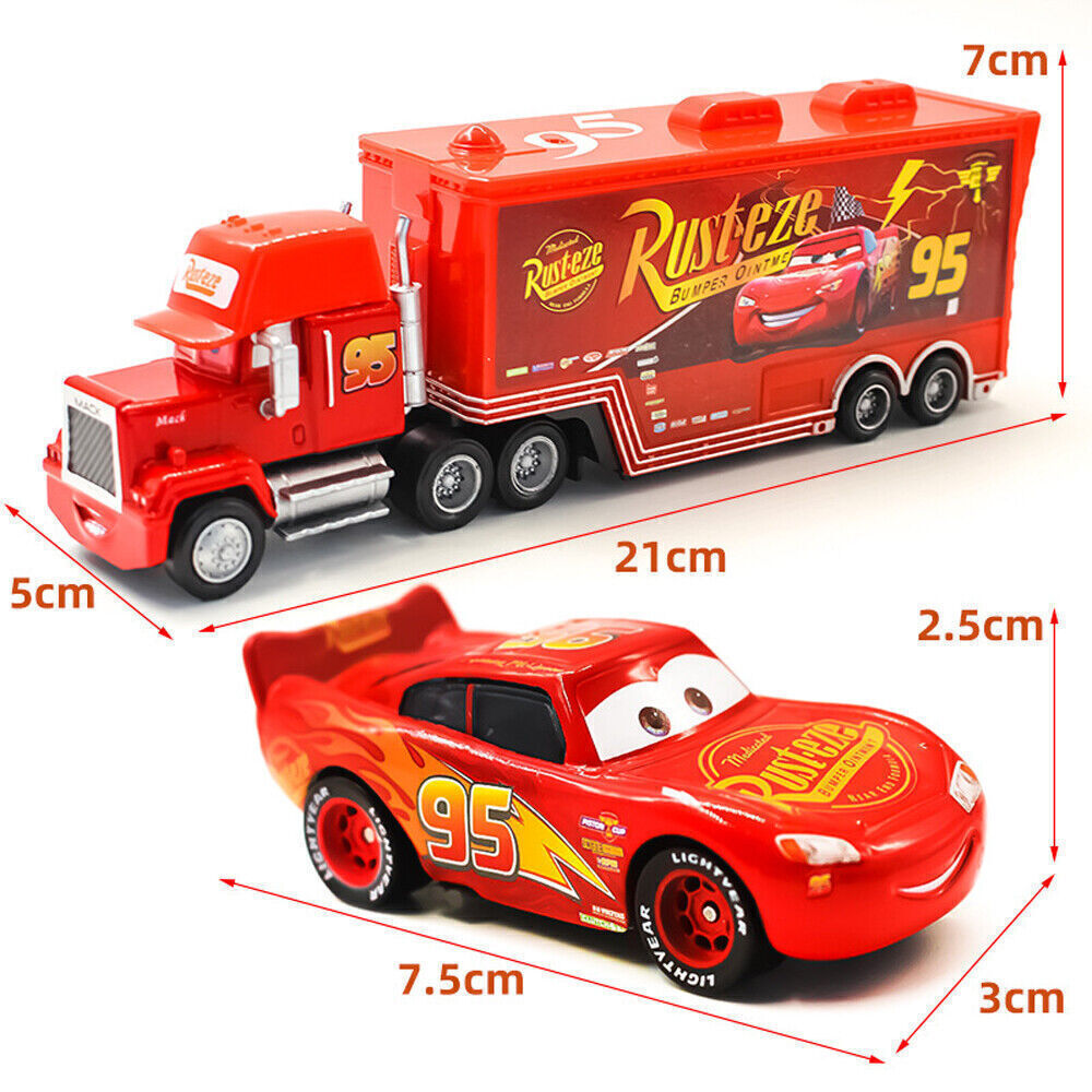 Disney Pixar Cars And Plane Lightning McQueen Mack Hauler Truck & Car Sheriff - Picture 282 of 304