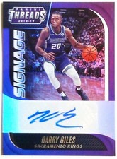 Harry Giles 2018-19 Panini Threads Signage Purple Parallel #7 AUTO Agua Caliente