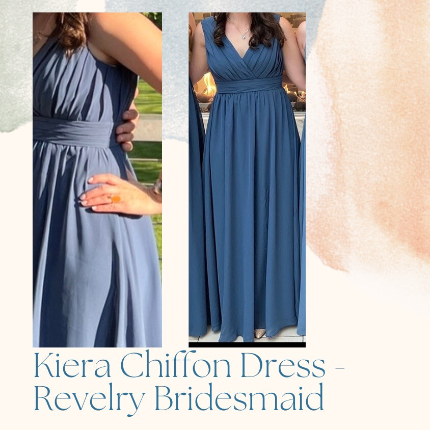revelry junior bridesmaid dresses Kiera Chiffon Dress shoulder for a classic