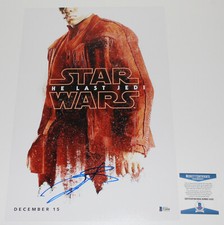 JOHN BOYEGA SIGNED STAR WARS THE LAST JEDI 12x18 MOVIE POSTER BECKETT COA BAS